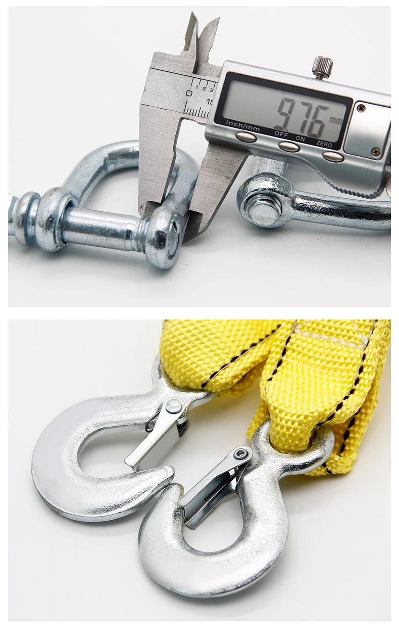 Corda de reboque de carro off road puxando corda 5 toneladas 4m 5m reboque com resgate puxando corda de fio de aço engrossado especial