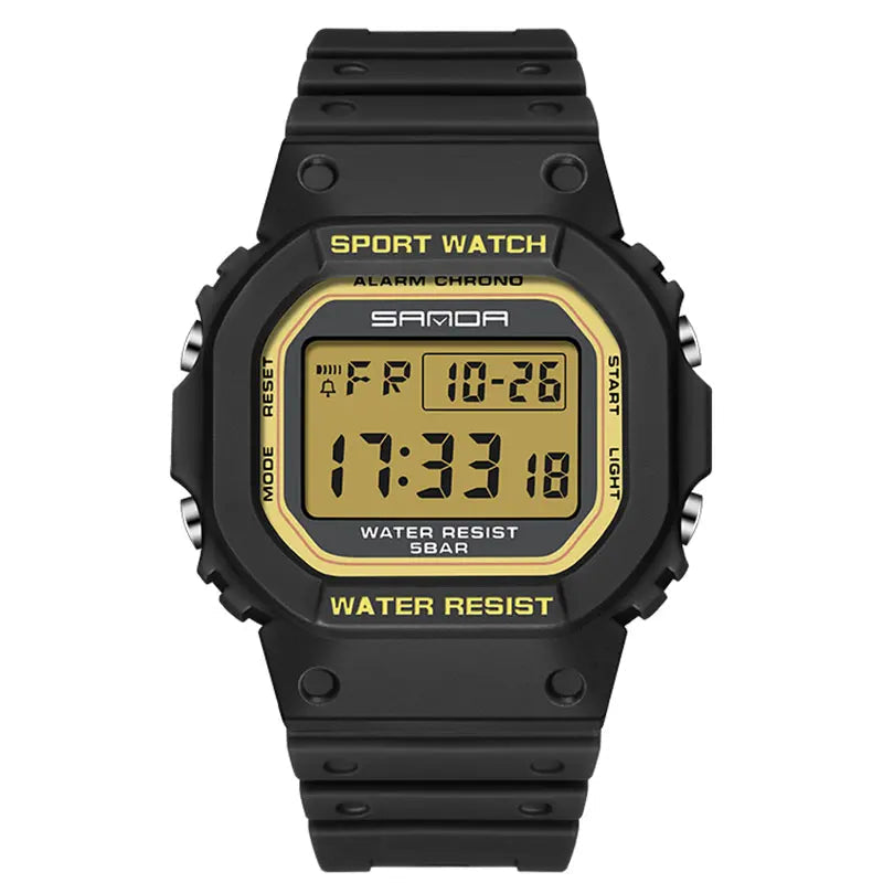 SANDA-G Style Relógio Militar para Homens e Mulheres, Resistente À Água, Relógios Esportivos, Quadrado LED, Relógios de Pulso Digitais, Presente Casal, Moda