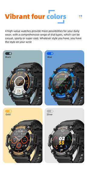 LOKMAT-ATTACK 2 PRO Sport Smart Watch, tela de toque redonda completa, chamadas Bluetooth, rastreador de fitness, smartwatches, monitor de freqüência cardíaca