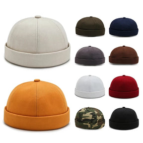 2024 novo gorro hip hop solidéu na moda cor streetwear portátil melão boné moda headwear bonés painéis elásticos hip hop chapéu