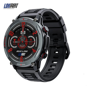 LOKMAT-Zeus 4 Pro Amoled relógio inteligente, tela redonda, BT Calls, Fitness Tracker, Monitor de freqüência cardíaca para telefone inteligente, 1,43