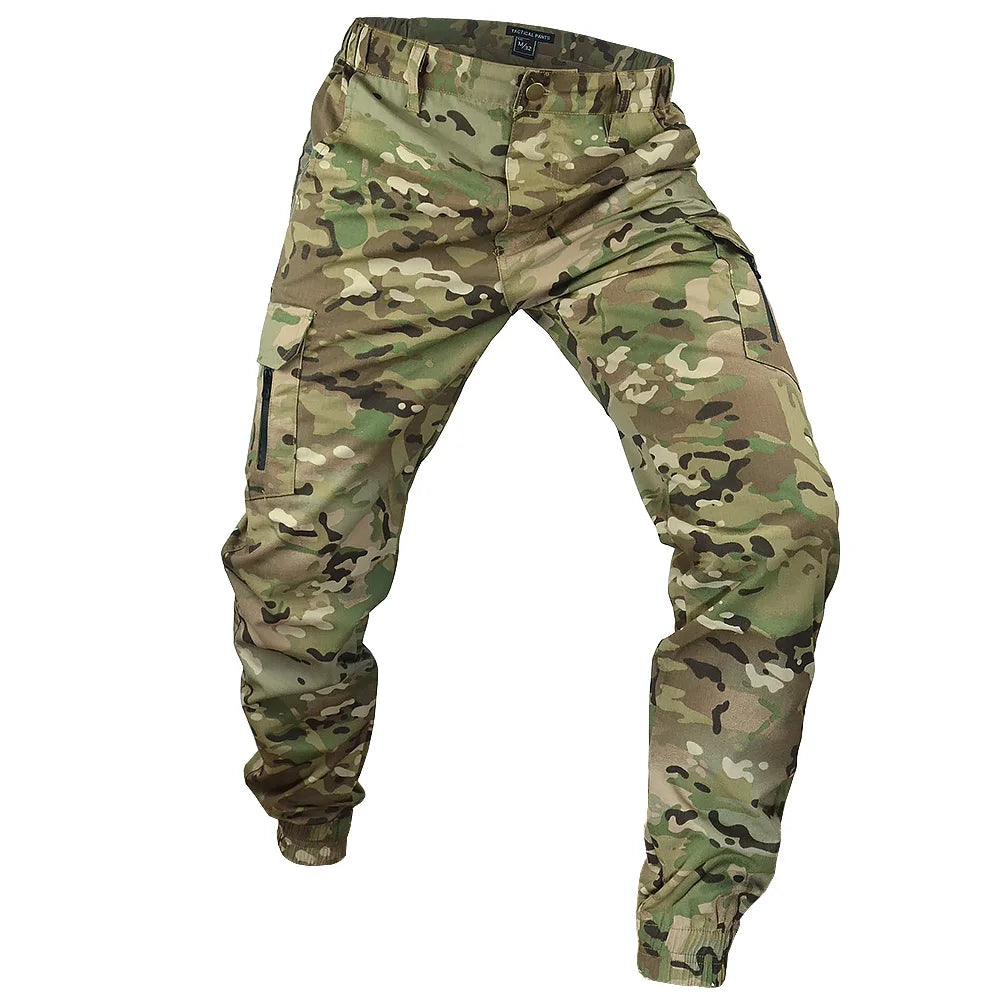 Mege tático joggers ao ar livre ripstop carga calças roupas de trabalho caminhadas calças streetwear masculino