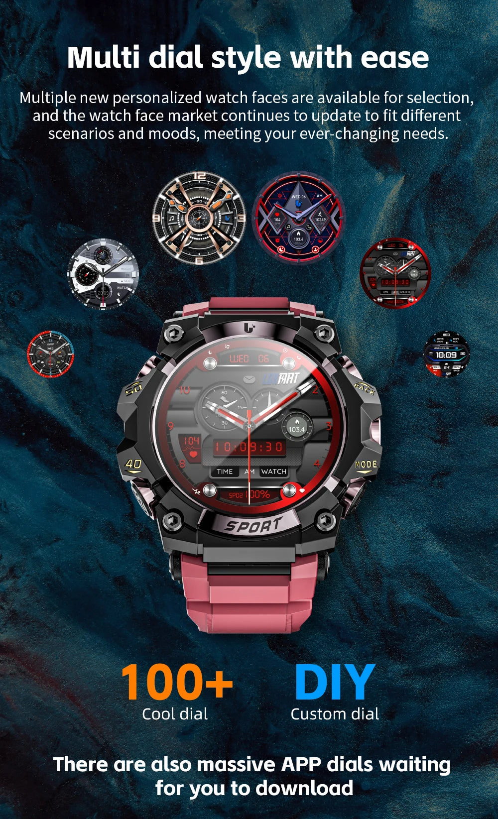 Lokmat novo ataque 3 pro robusto relógio inteligente bluetooth chamadas rastreador de fitness lanterna mensagem push monitor freqüência cardíaca para o telefone