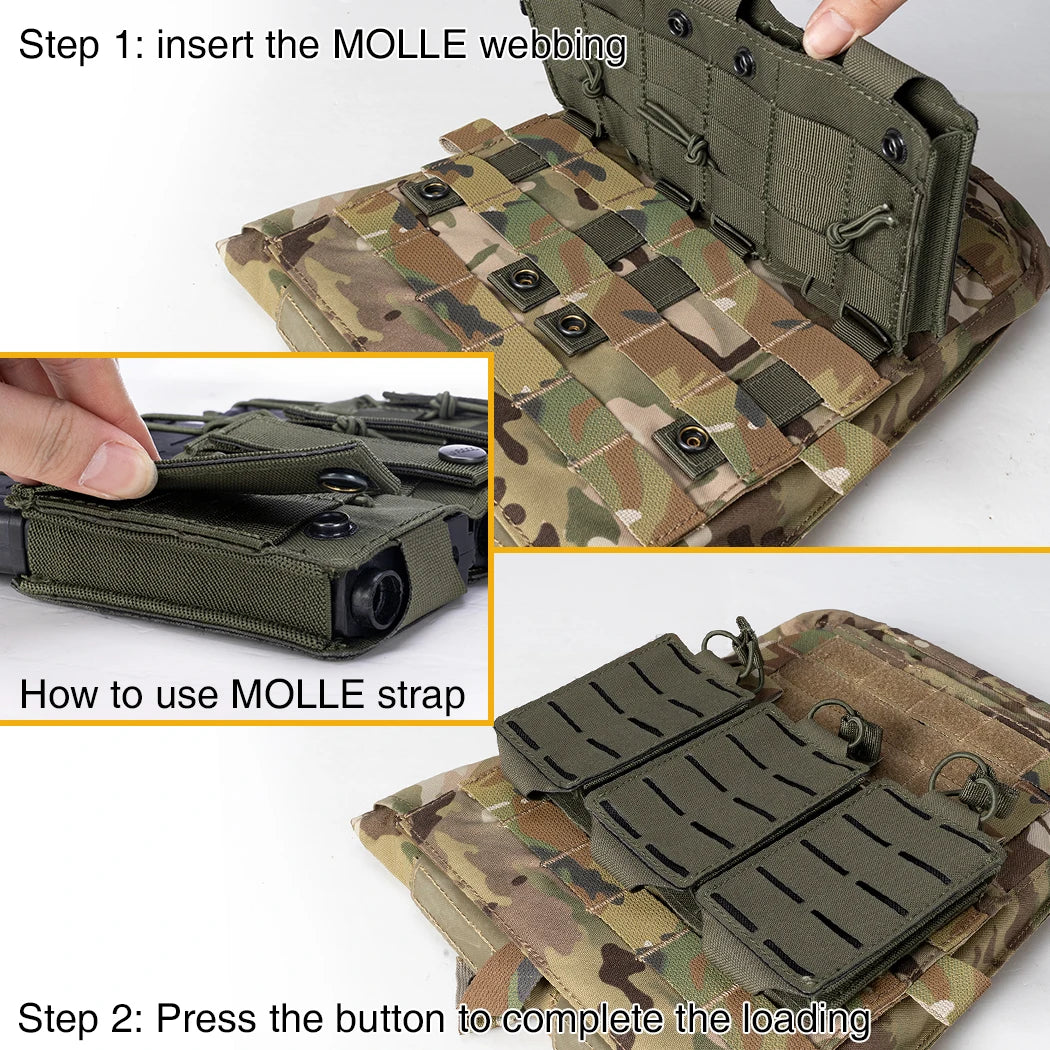 IDOGEAR Tático LSR 556 Mag Bolsa Triplo Mag Carrier MOLLE Bolsa Corte a Laser 3567