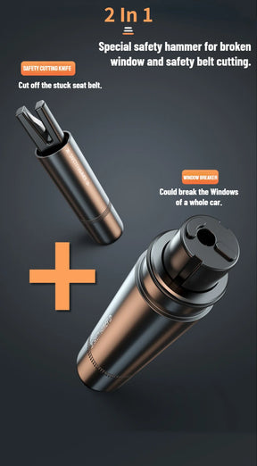 Martelo de segurança para carro 2 em 1, disjuntor de vidro de emergência, corte do cinto de segurança, alta dureza, aço de tungstênio, ferramenta de resgate, acessórios automotivos