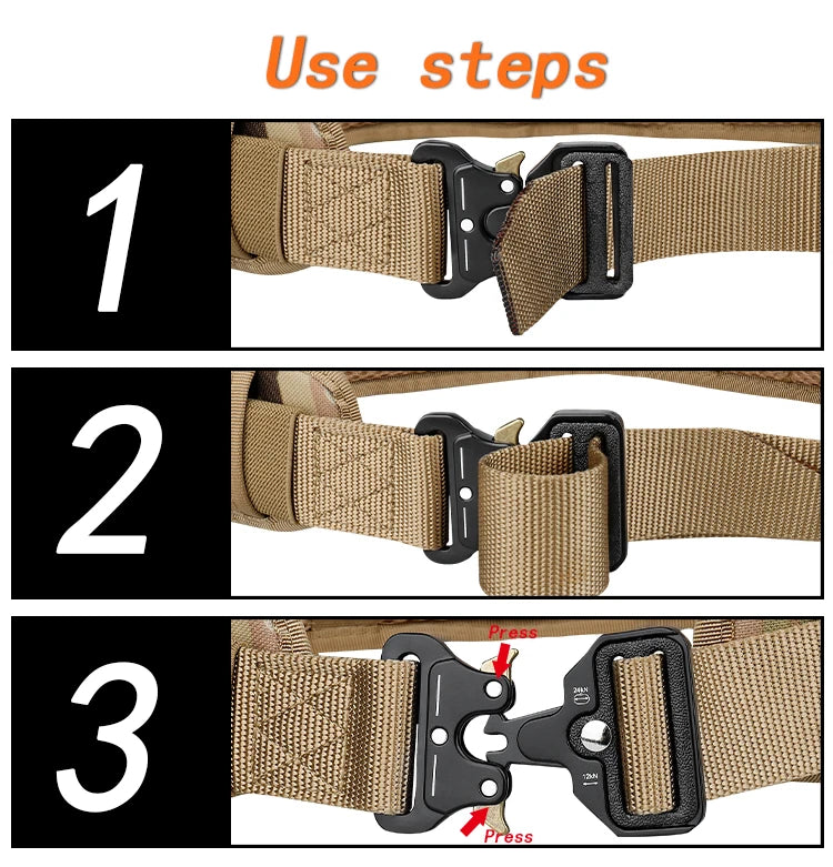 JSJM-Cinto Tático Acolchoado Ajustável para Homens, Trabalho ao Ar Livre, Combate CS, Caça, Paintball, Cintos, Bolso