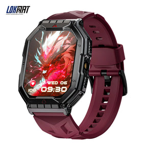 Lokmat oceano 3 pro esporte relógio inteligente robusto fitness à prova dwaterproof água smartwatches monitor de freqüência cardíaca relógio tela toque completo