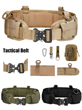 JSJM-Cinto Tático Acolchoado Ajustável para Homens, Trabalho ao Ar Livre, Combate CS, Caça, Paintball, Cintos, Bolso
