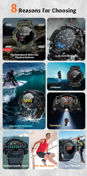 Lokmat ATTACK-GT atualização esporte relógio inteligente à prova dwaterproof água bluetooth chamadas robustos smartwatches lanterna rastreador de fitness para o telefone