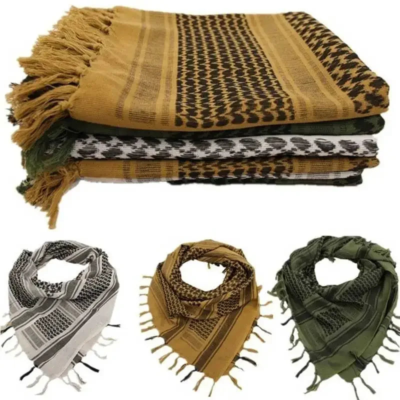 Cachecol tático de caça para homens e mulheres, Desert Keffiyeh, lenço de cabeça e pescoço, envoltório árabe, máscara Airsoft, lenço tático para caminhadas