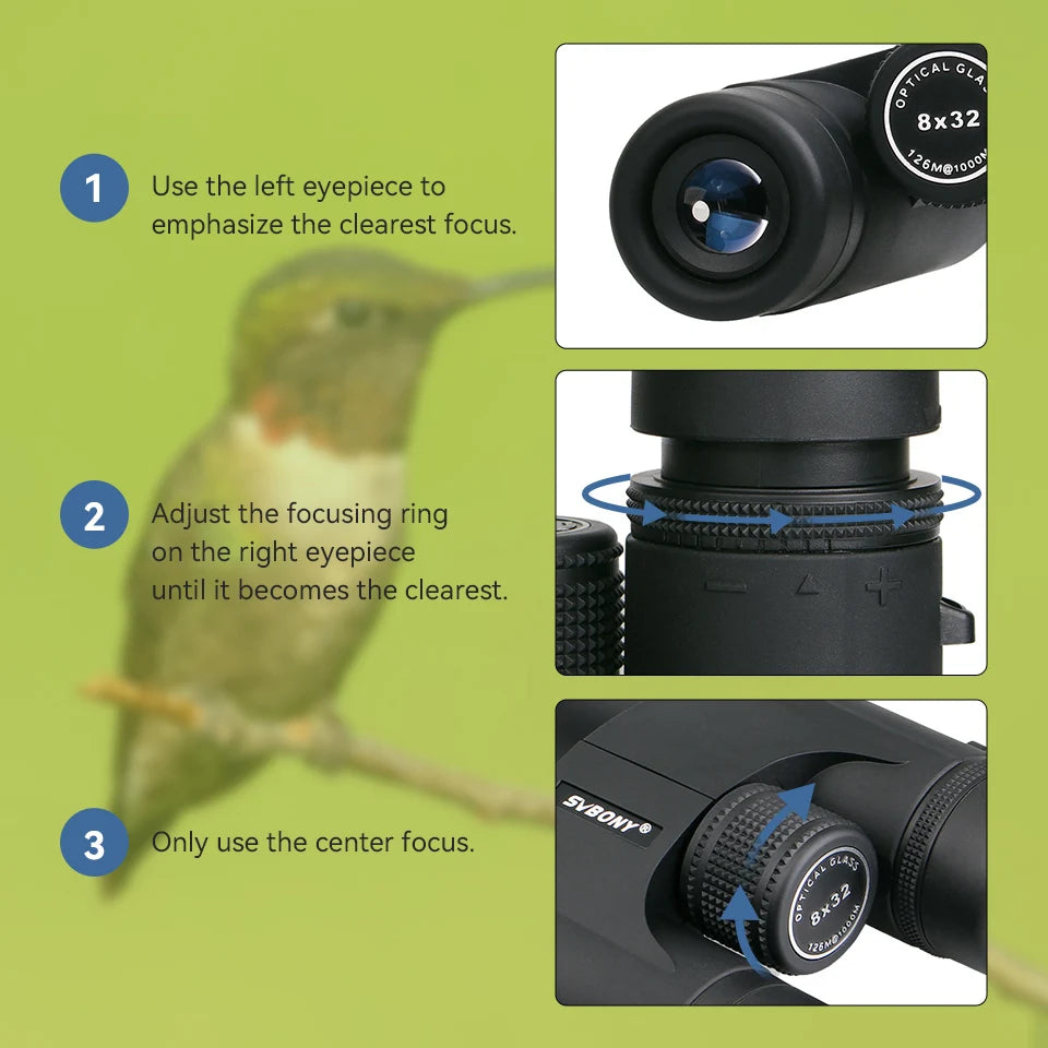 Svbony f9333a/f9333b binóculos 10x42/8x32 telescópio poderoso profissional hd equipamento de acampamento de longo alcance para viagens suv