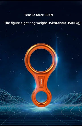 1 pçs escalada mosquetão 8 forma aparelhamento descendente figura de alumínio dispositivo de assagem rapel 35kn oito anel downhill equipamentos