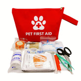Kit de emergência para animais de estimação, kit de viagem para cães e gatos, à prova d'água, resistente, alta visibilidade, reflexivo, bolsa de primeiros socorros, acampamento, itens essenciais
