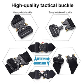 Orelhas vermelhas fivela de plástico cinto tático masculino multifuncional ventilador militar cinto de lona ao ar livre falso náilon treinamento cinto