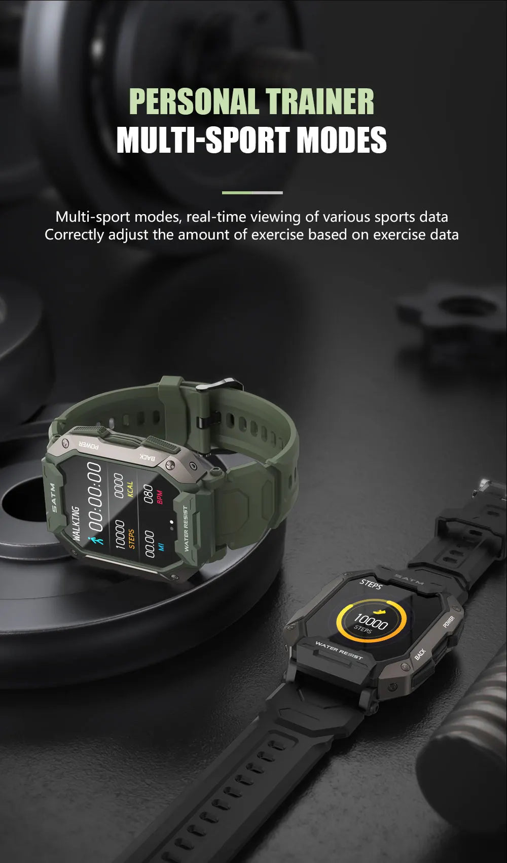 Smartwatch esportivo de natação para homens, IP68 impermeável, fitness, bluetooth, android, ios, profundidade de 50m, novo, 2023