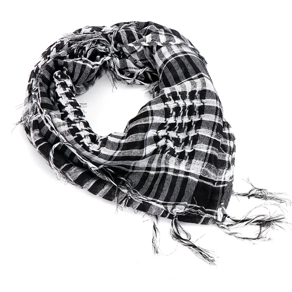 Cachecol tático de caça para homens e mulheres, Desert Keffiyeh, lenço de cabeça e pescoço, envoltório árabe, máscara Airsoft, lenço tático para caminhadas