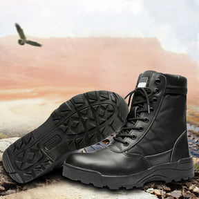 Sapatos masculinos de inverno com renda para montanhismo, botas militares táticas, botas de treinamento de caça respiráveis, botas leves