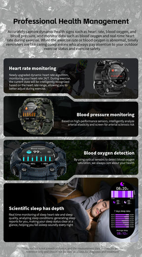 Lokmat ATTACK-GT atualização esporte relógio inteligente à prova dwaterproof água bluetooth chamadas robustos smartwatches lanterna rastreador de fitness para o telefone