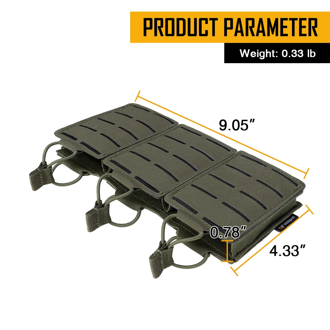 IDOGEAR Tático LSR 556 Mag Bolsa Triplo Mag Carrier MOLLE Bolsa Corte a Laser 3567