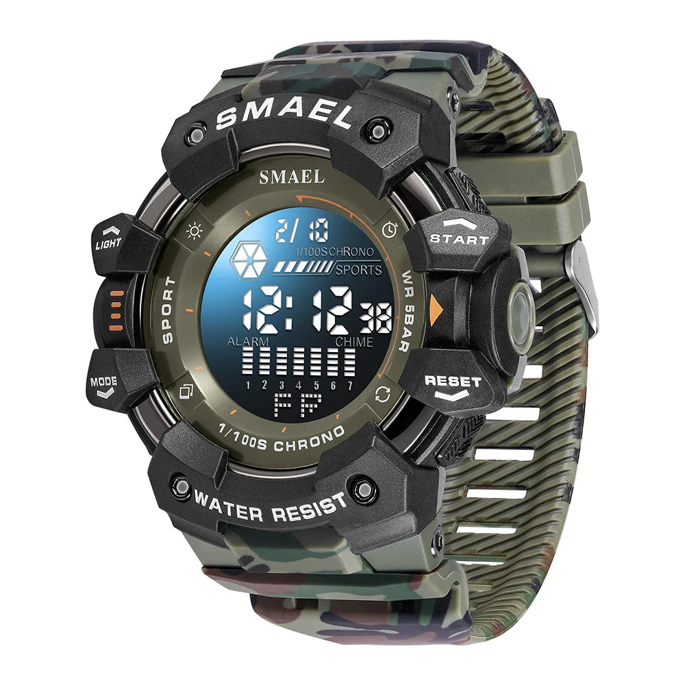 Smael relógio digital militar led esportes relógios de pulso 50m à prova dwaterproof água led cronômetro 8050 relógios do exército digital grande dail relógio alarme