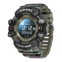 Smael relógio digital militar led esportes relógios de pulso 50m à prova dwaterproof água led cronômetro 8050 relógios do exército digital grande dail relógio alarme