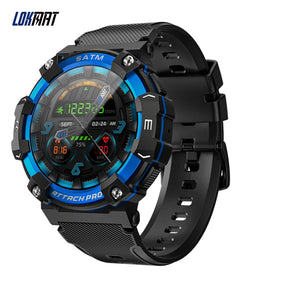 LOKMAT-ATTACK 2 PRO Sport Smart Watch, tela de toque redonda completa, chamadas Bluetooth, rastreador de fitness, smartwatches, monitor de freqüência cardíaca