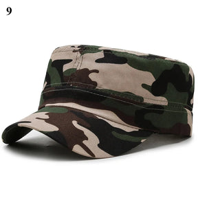Chapéus camuflados vintage bonés de beisebol de topo plano para homens chapéus esportivos ao ar livre cadetes protetor solar chapéus
