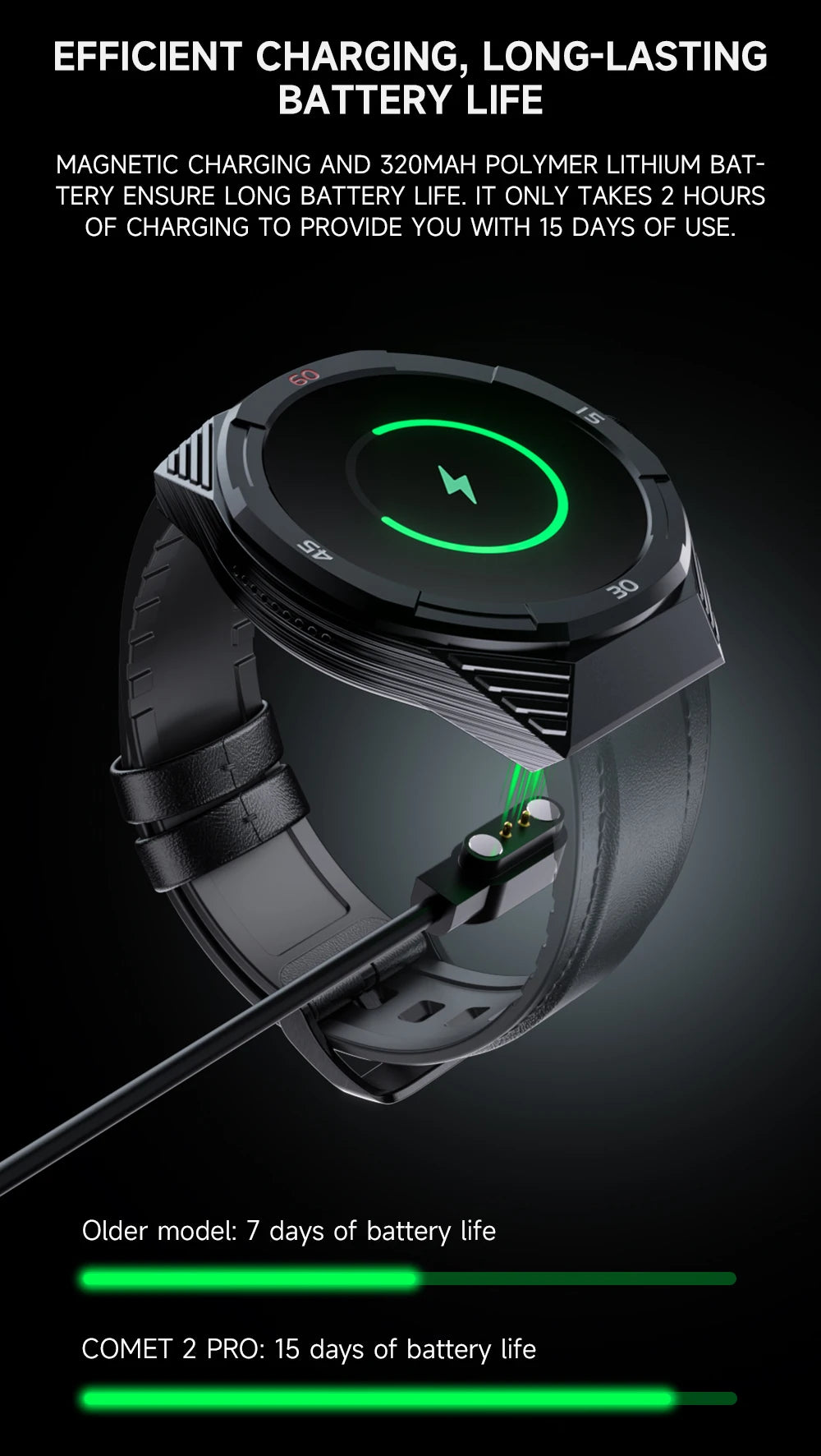 Lokmat-cometa 2 pro relógio inteligente, à prova d'água, com bluetooth, rastreador de fitness, freqüência cardíaca, mensagem, por telefone