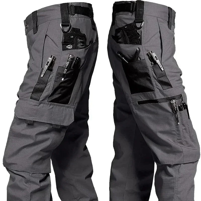 Novas calças de trabalho tático dos homens calças de carga ao ar livre multi-bolso impermeável calça outono primavera ao ar livre workwear caminhadas