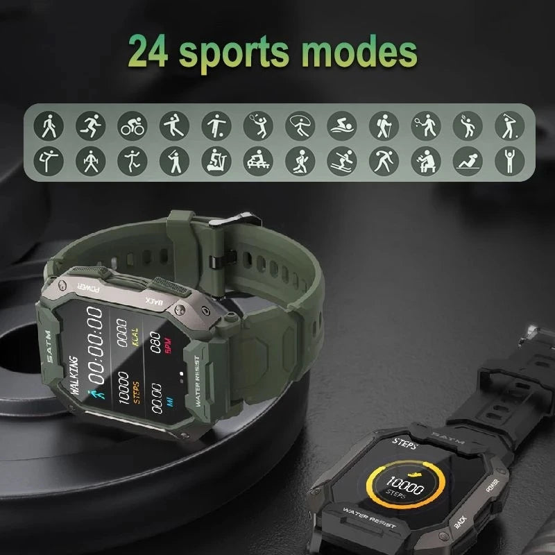 Smartwatch esportivo de natação para homens, IP68 impermeável, fitness, bluetooth, android, ios, profundidade de 50m, novo, 2023