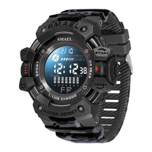 Smael relógio digital militar led esportes relógios de pulso 50m à prova dwaterproof água led cronômetro 8050 relógios do exército digital grande dail relógio alarme
