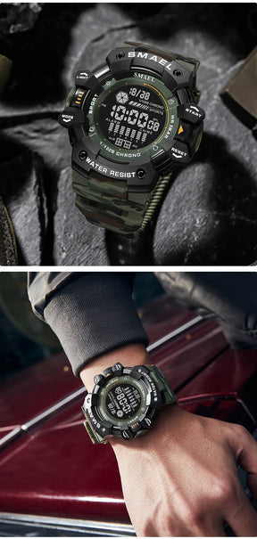 Smael relógio digital militar led esportes relógios de pulso 50m à prova dwaterproof água led cronômetro 8050 relógios do exército digital grande dail relógio alarme