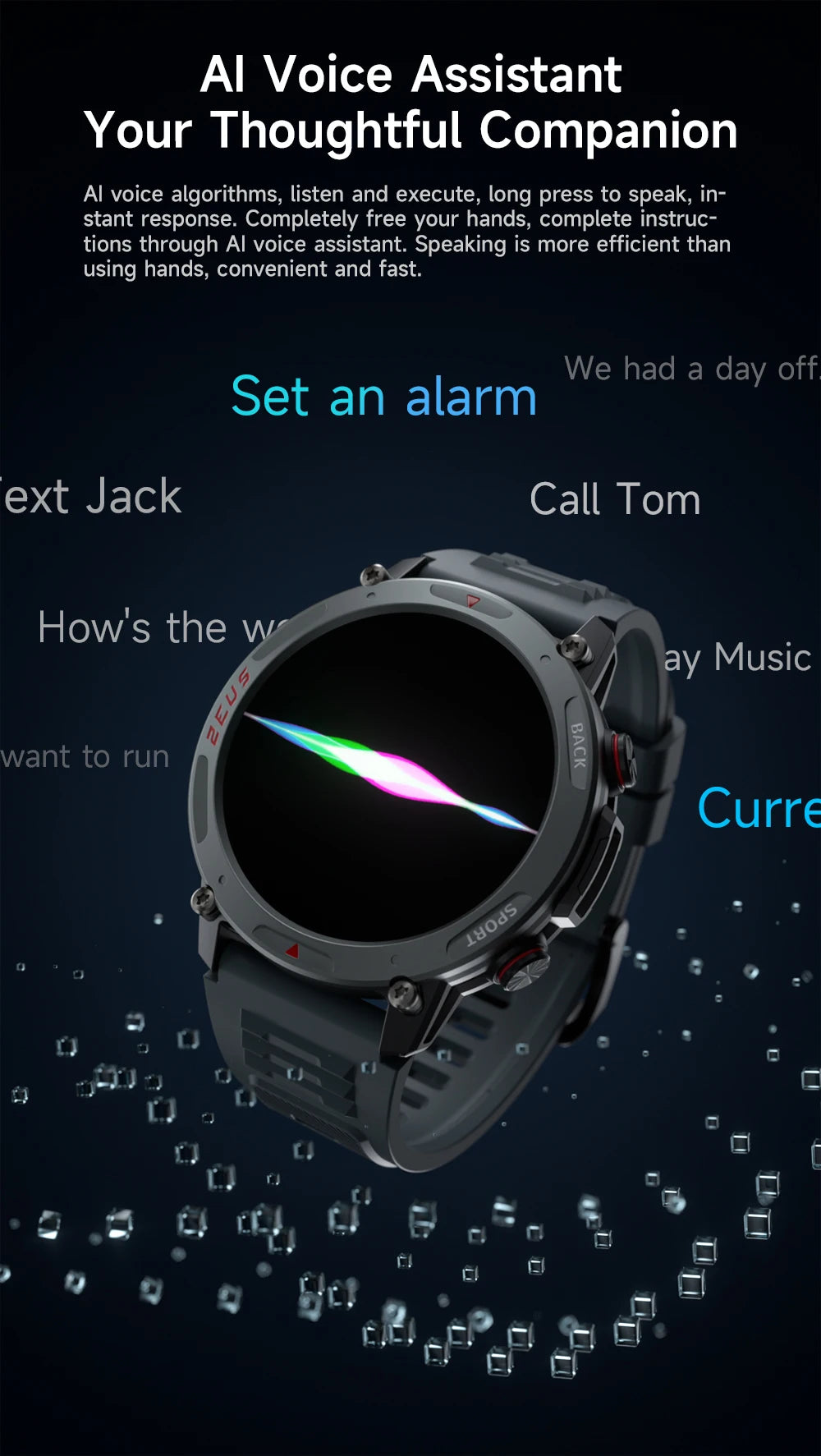 LOKMAT-Zeus 4 Pro Amoled relógio inteligente, tela redonda, BT Calls, Fitness Tracker, Monitor de freqüência cardíaca para telefone inteligente, 1,43