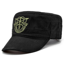 Boné militar de camuflagem unisex com escudo bordado, chapéus casuais ajustáveis, parte superior plana, capitão, ao ar livre, primavera, outono