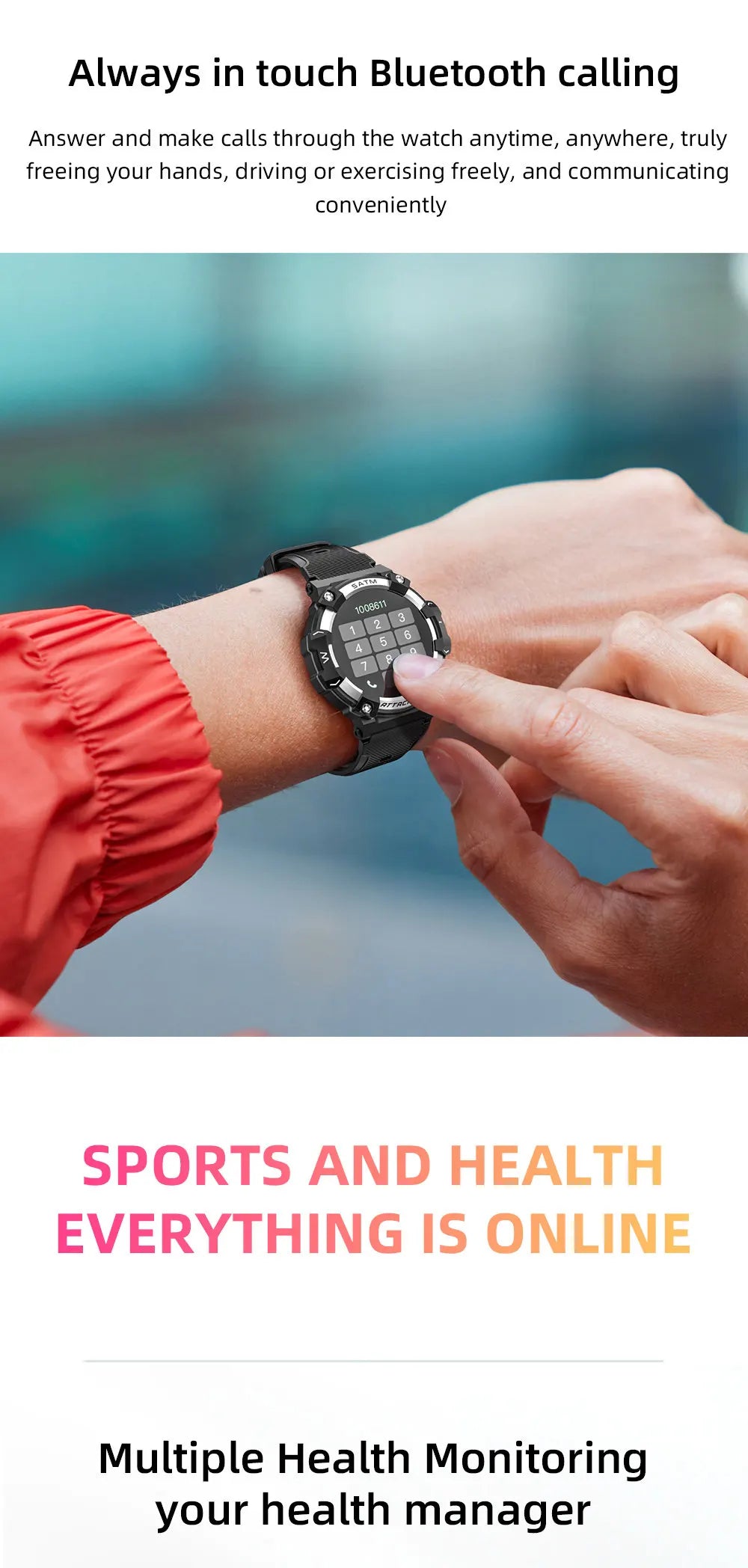 LOKMAT-ATTACK 2 PRO relógios inteligentes para homens e mulheres, fitness, esportes ao ar livre, monitoramento de saúde, compatível com android, ios