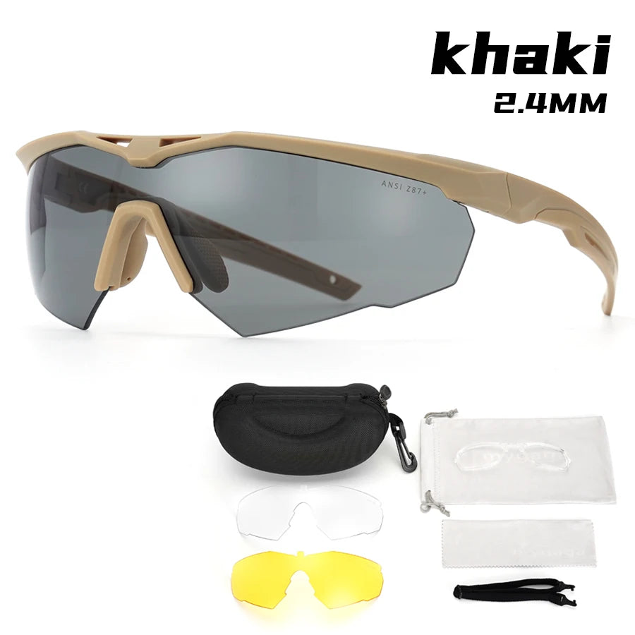 Conjunto de óculos tático à prova de vento, à prova de poeira, cs, militar, tiro, à prova de balas, motocicleta, montanhismo