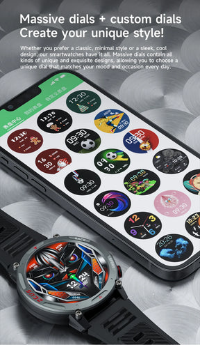 LOKMAT-Zeus 4 Pro Amoled relógio inteligente, tela redonda, BT Calls, Fitness Tracker, Monitor de freqüência cardíaca para telefone inteligente, 1,43