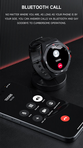 Lokmat-cometa 2 pro relógio inteligente, à prova d'água, com bluetooth, rastreador de fitness, freqüência cardíaca, mensagem, por telefone