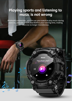 Lokmat ATTACK-GT atualização esporte relógio inteligente à prova dwaterproof água bluetooth chamadas robustos smartwatches lanterna rastreador de fitness para o telefone