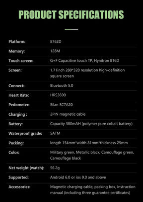 Smartwatch esportivo de natação para homens, IP68 impermeável, fitness, bluetooth, android, ios, profundidade de 50m, novo, 2023