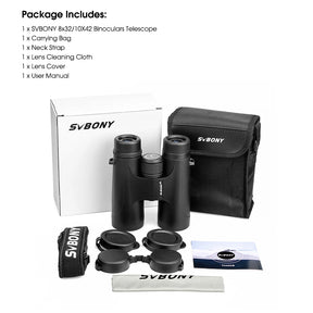 Svbony f9333a/f9333b binóculos 10x42/8x32 telescópio poderoso profissional hd equipamento de acampamento de longo alcance para viagens suv