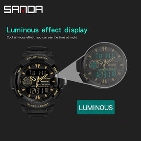 Sanda marca superior g-estilo relógio militar masculino led digital esportes cronômetro relógios homem à prova dwaterproof água relógio de pulso de quartzo eletrônico dos homens
