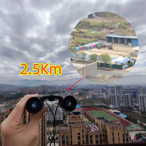 9000x25 hd zoom portátil poderoso binóculos de longo alcance bak4 telescópio jumelles óptica dobrável para caça ao ar livre acampamento