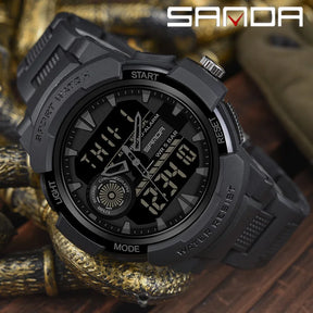 Sanda marca superior g-estilo relógio militar masculino led digital esportes cronômetro relógios homem à prova dwaterproof água relógio de pulso de quartzo eletrônico dos homens