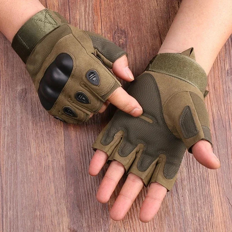 Meio dedo luvas masculinas ao ar livre militar tático luvas esportes tiro caça airsoft motocicleta ciclismo luvas