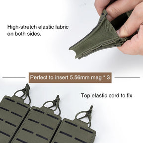 IDOGEAR Tático LSR 556 Mag Bolsa Triplo Mag Carrier MOLLE Bolsa Corte a Laser 3567