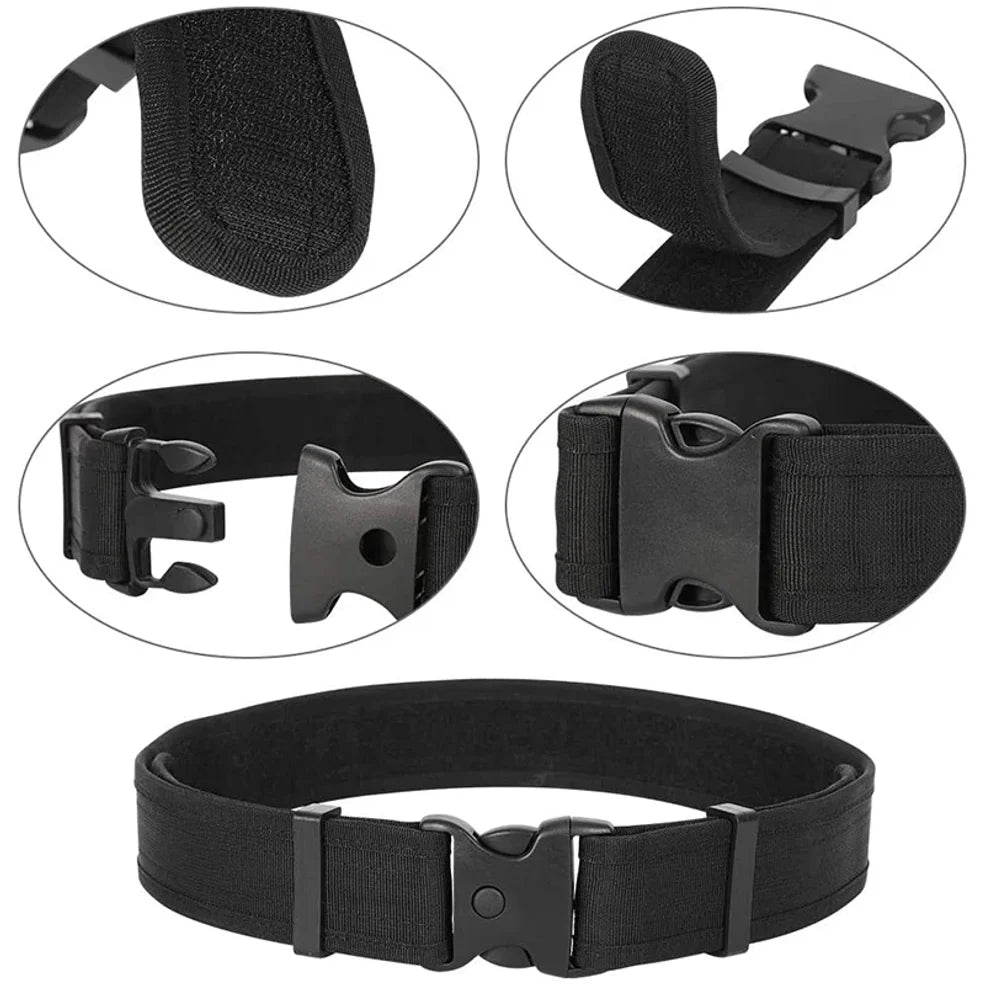 Coldre tático para arma, conjunto de bolsa para lanterna, 10 em 1, kit de utilidades multifuncional, cinto de serviço de polícia, cintos de segurança