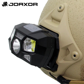 Joaxor tático rápido mich capacete luz de sinal sensor farol carregamento usb à prova dwaterproof água luz caça pesca farol