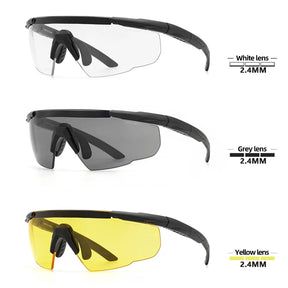 Conjunto de óculos tático com 3 lentes, à prova de vento, poeira, cs, tiro militar, à prova de balas, óculos de sol para motocicleta, montanhismo