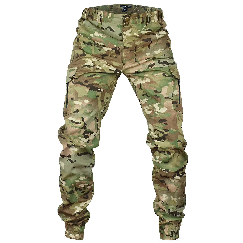 Mege tático joggers ao ar livre ripstop carga calças roupas de trabalho caminhadas calças streetwear masculino